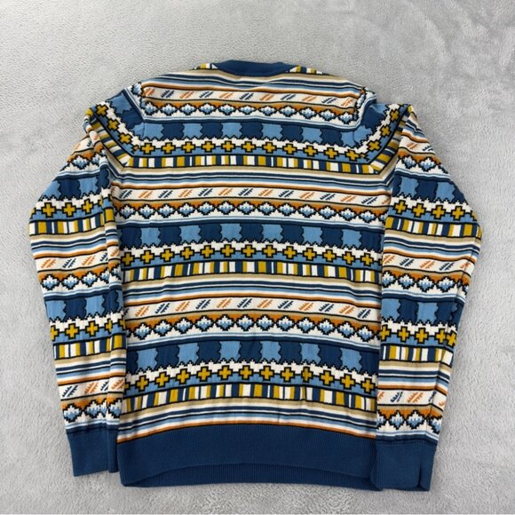 Lacoste Live Men's Small Aztec Print Cotton Long Sleeve Sweater - Picture 7 of 13